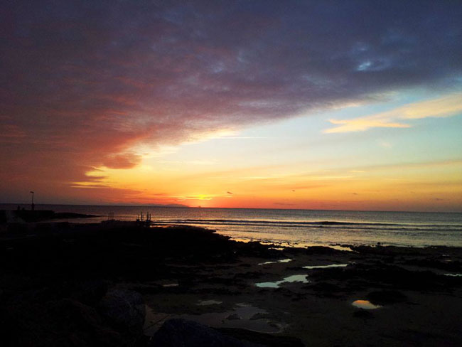 Tramonto romantico sul mare d'inverno - Rosignano, Livorno, Toscana